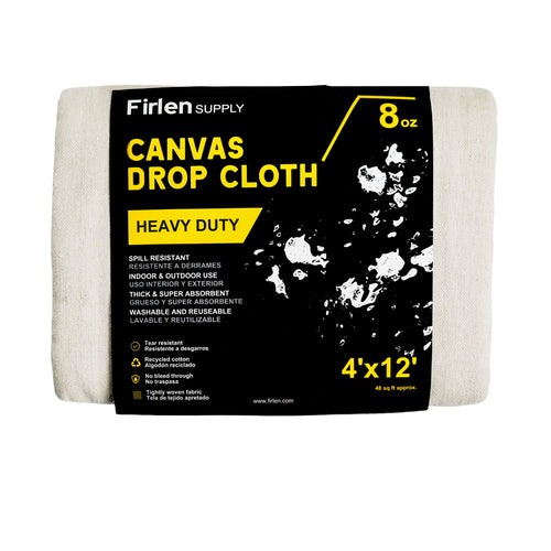 Heavy-Duty 8oz Cotton Canvas Drop Cloth (4ft x 12ft)